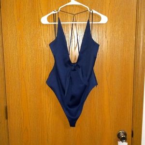 Style Stalker Navy bodysuit NWT sz L